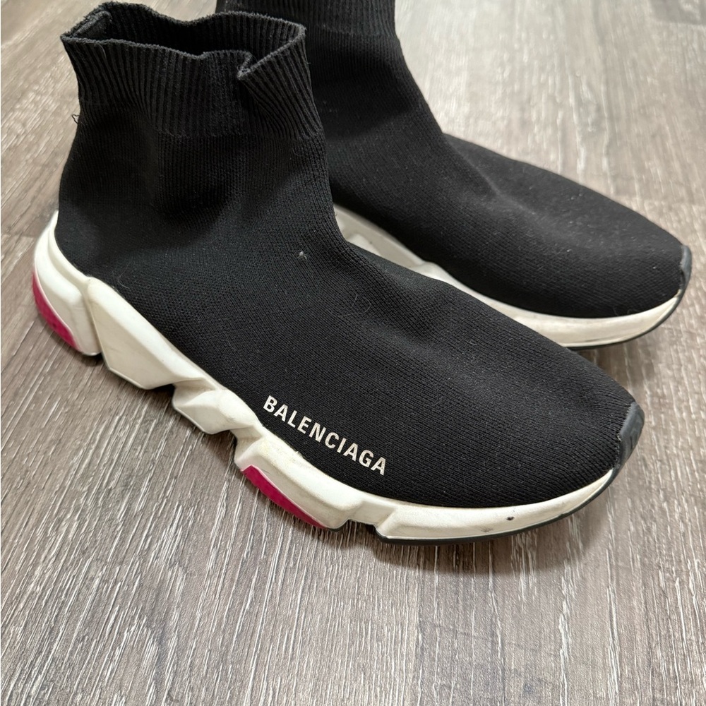 Balenciaga Black and White Sock Sneakers